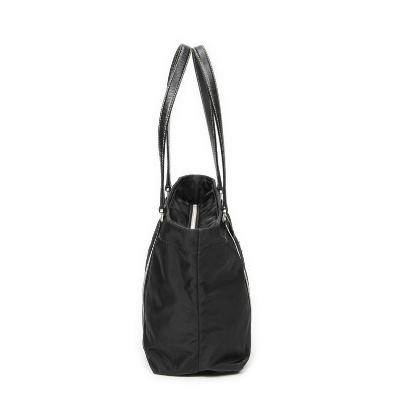 Prada Small Zip Tote Black Nylon Canvas A