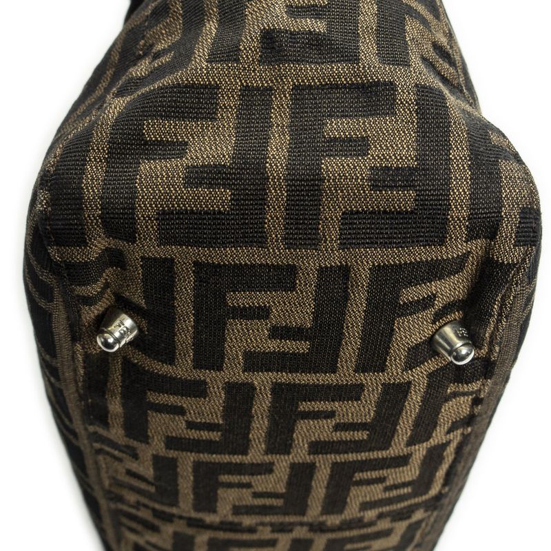 Fendiff Tote Brown/black Zucca Canvas A