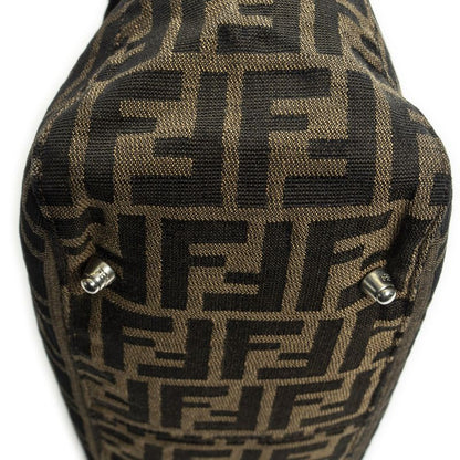 Fendiff Tote Brown/black Zucca Canvas A