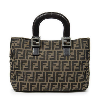 Fendiff Tote Brown/black Zucca Canvas A