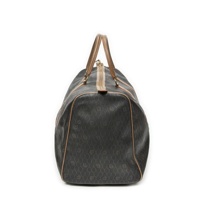 DIOR Vintage Large Travel Boston Grey/brown Honeycomb PVC Canvas AB