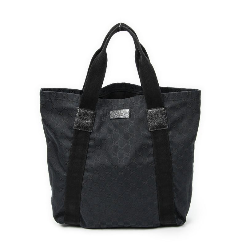 Gucci Web Open Shopper Black GG Canvas A