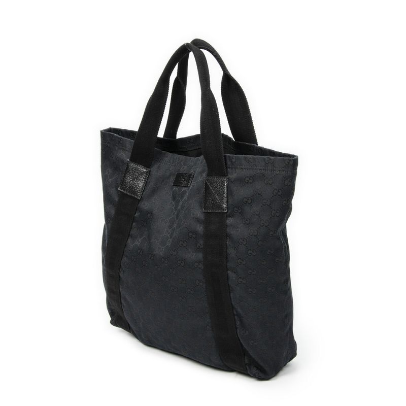 Gucci Web Open Shopper Black GG Canvas A