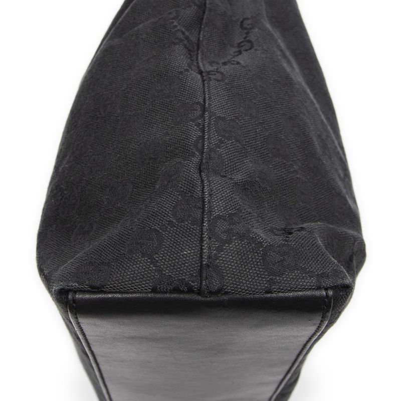 Gucci Large Piston Hobo Black GG Canvas AB