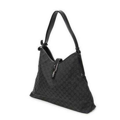 Gucci Large Piston Hobo Black GG Canvas AB