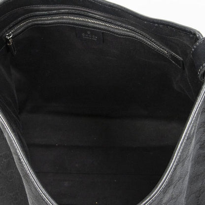 Gucci Large Piston Hobo Black GG Canvas AB