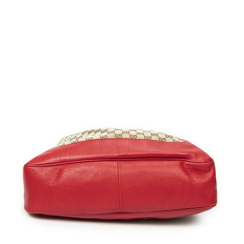 Gucci Medium Diana Bamboo Hobo Red/beige GG Canvas A