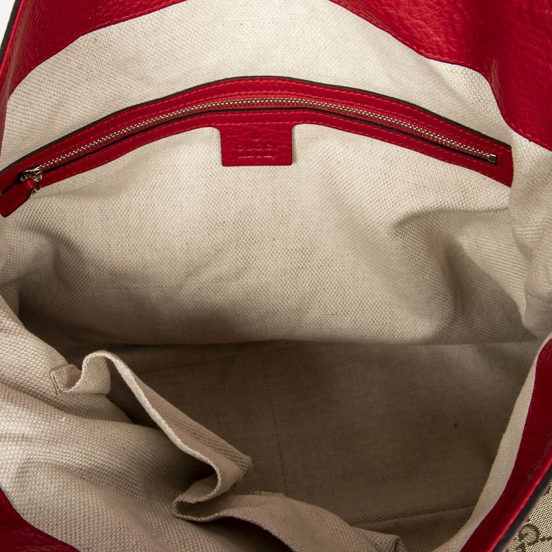 Gucci Medium Diana Bamboo Hobo Red/beige GG Canvas A