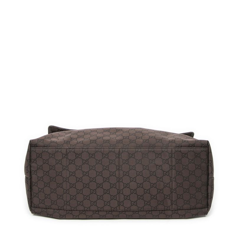 Gucci Large Flap Messenger Brown GG Nylon Canvas AB