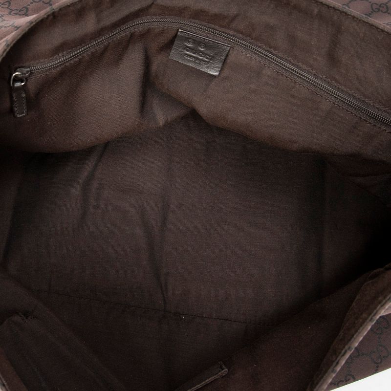 Gucci Large Flap Messenger Brown GG Nylon Canvas AB