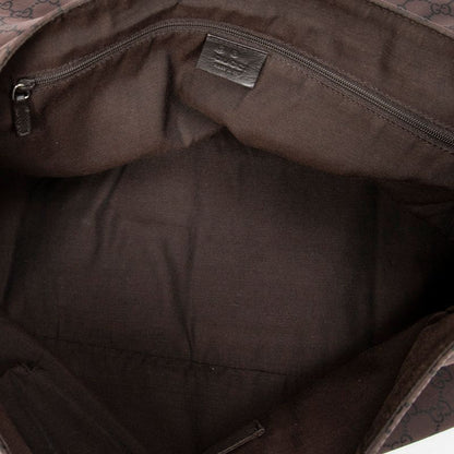 Gucci Large Flap Messenger Brown GG Nylon Canvas AB