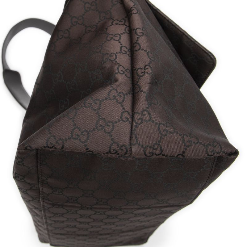 Gucci Large Flap Messenger Brown GG Nylon Canvas AB