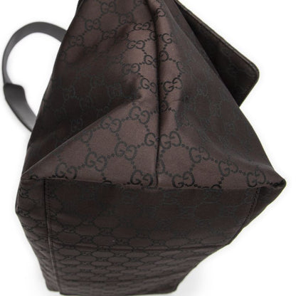 Gucci Large Flap Messenger Brown GG Nylon Canvas AB