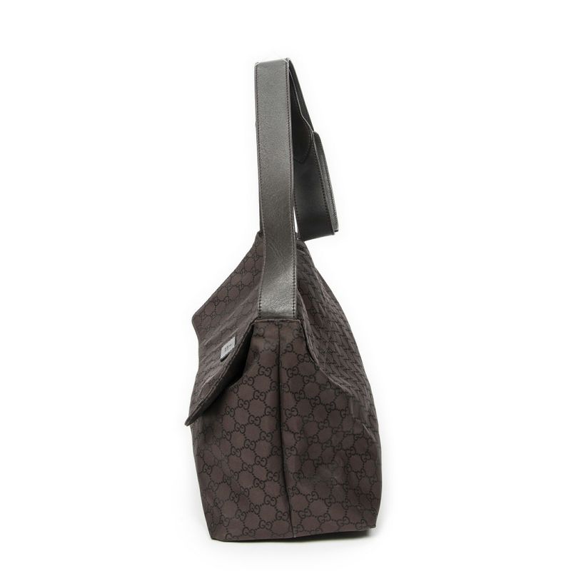 Gucci Large Flap Messenger Brown GG Nylon Canvas AB