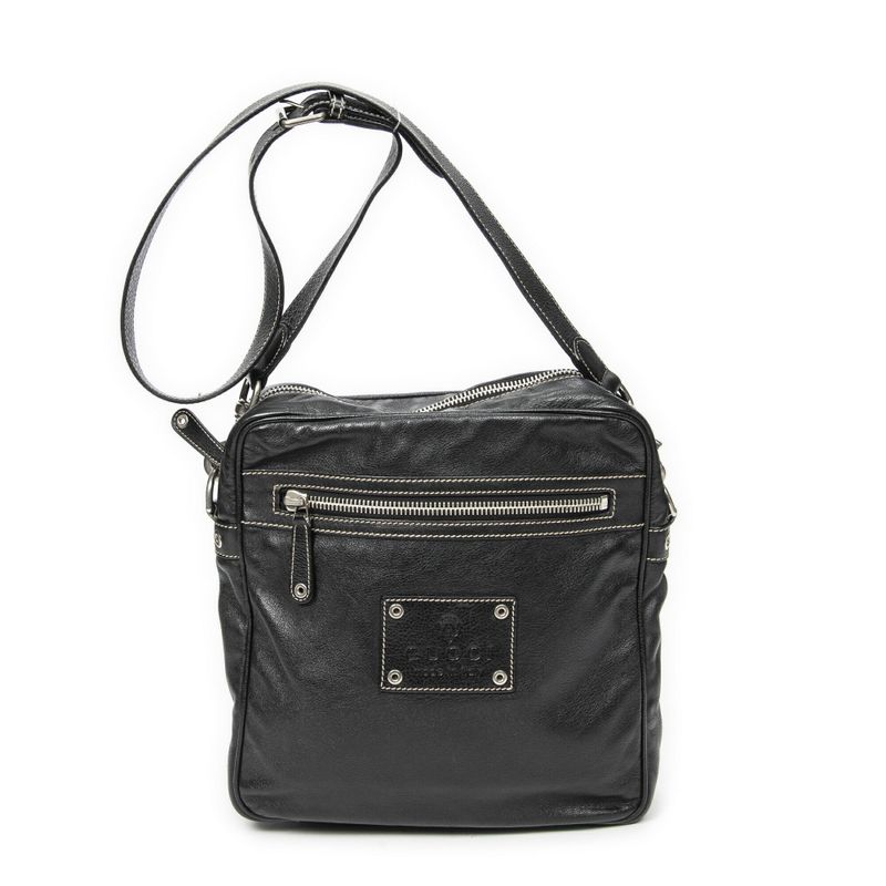 Gucci Cube Messenger Black Calfskin Leather A