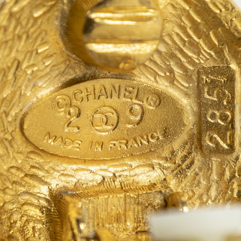 Chanel Coco Mark Round Clip Type Earrings Gold Plated A