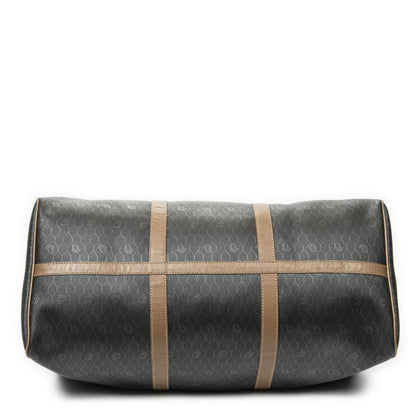 DIOR Vintage Large Travel Boston Grey/brown Honeycomb PVC Canvas AB