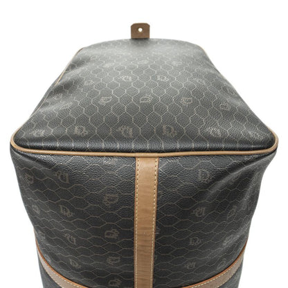 DIOR Vintage Large Travel Boston Grey/brown Honeycomb PVC Canvas AB