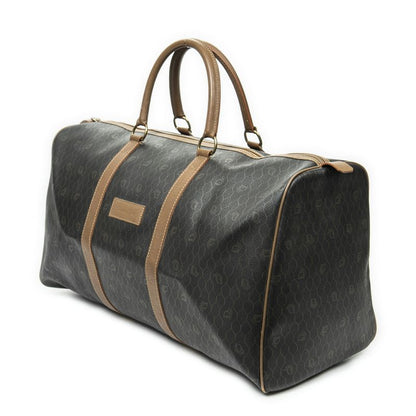 DIOR Vintage Large Travel Boston Grey/brown Honeycomb PVC Canvas AB