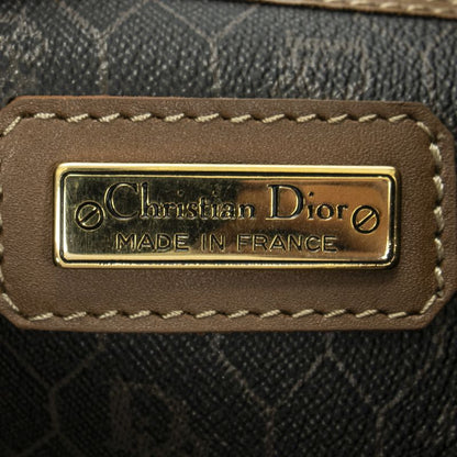 DIOR Vintage Large Travel Boston Grey/brown Honeycomb PVC Canvas AB