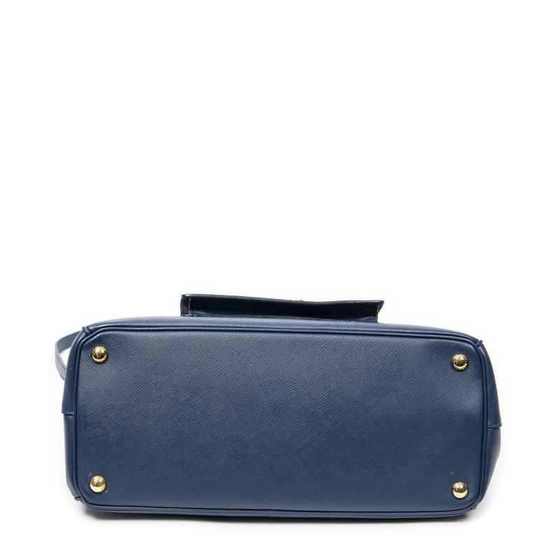 Prada Large Galleria Front Pocket Tote Navy Saffiano Leather A