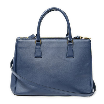 Prada Large Galleria Front Pocket Tote Navy Saffiano Leather A