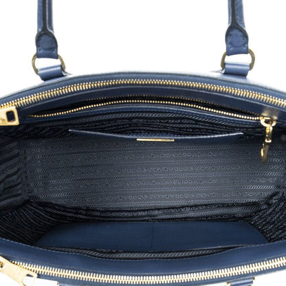 Prada Large Galleria Front Pocket Tote Navy Saffiano Leather A