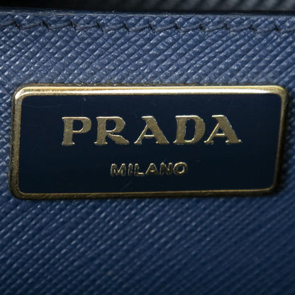 Prada Large Galleria Front Pocket Tote Navy Saffiano Leather A