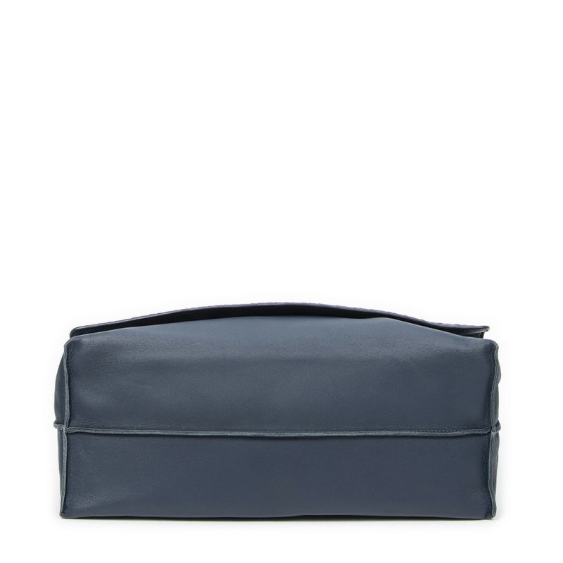 Bottega Veneta Flap Messenger Crossbody Navy Intrecciato Leather A