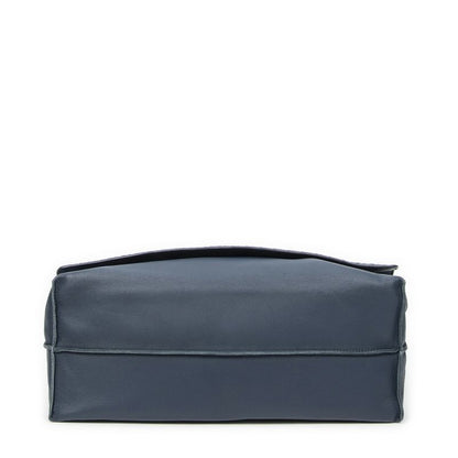 Bottega Veneta Flap Messenger Crossbody Navy Intrecciato Leather A