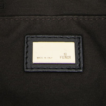 Fendi Front Slip Pocket Hobo Black Zucchino Canvas A