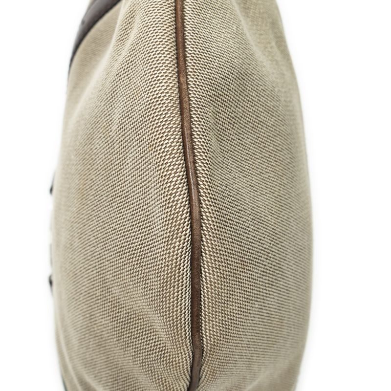 Gucci Web Rains Hobo Beige/dark Brown Canvas AB