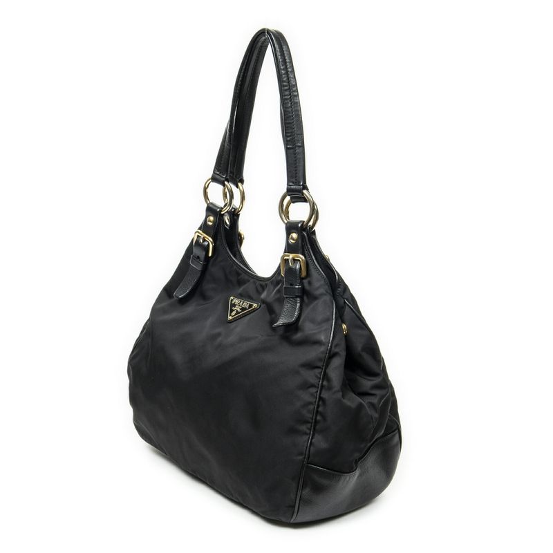 Prada Open Tote Black Nylon Canvas A