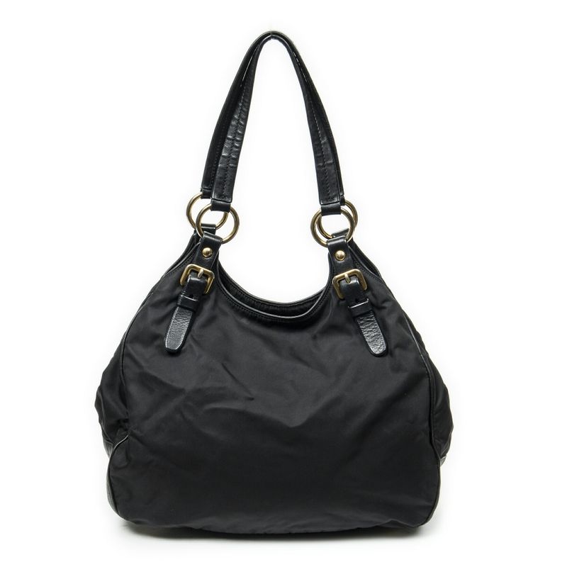 Prada Open Tote Black Nylon Canvas A