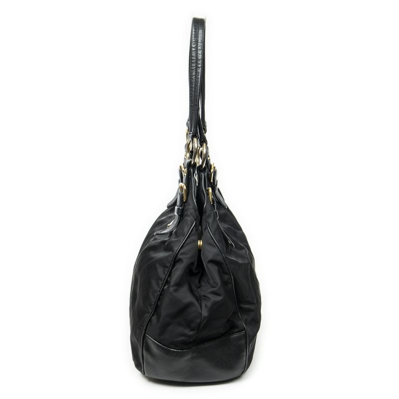 Prada Open Tote Black Nylon Canvas A