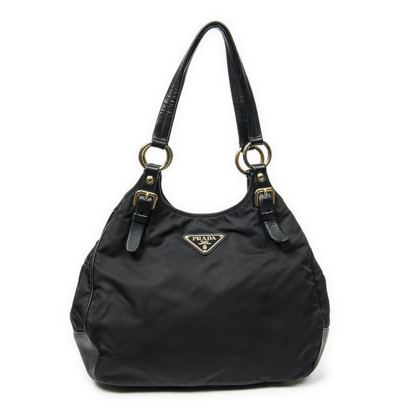 Prada Open Tote Black Nylon Canvas A