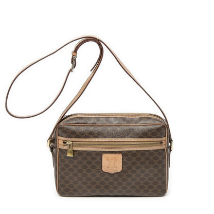 Celine Vintage Bucket Crossbody Beige/brown Macadam PVC Canvas AB