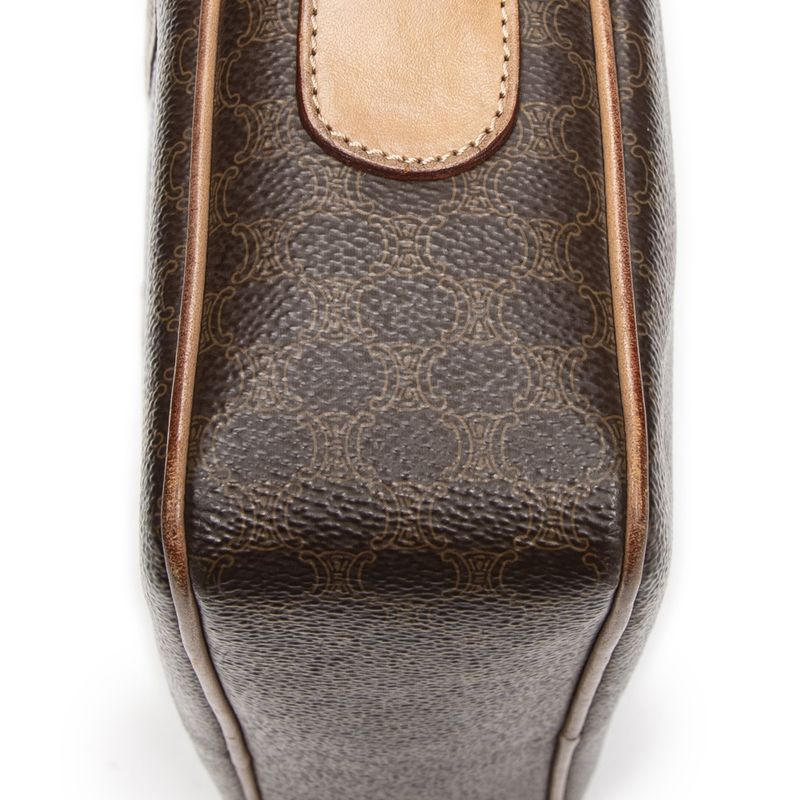 Celine Vintage Bucket Crossbody Beige/brown Macadam PVC Canvas AB