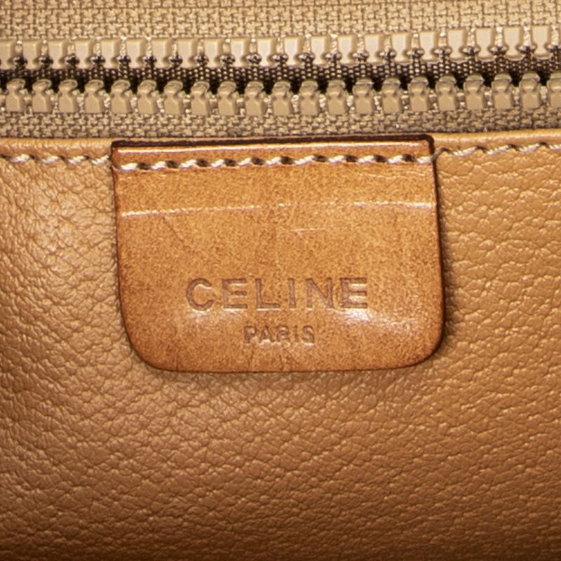 Celine Vintage Flap Crossbody Beige/brown Macadam PVC Canvas AB