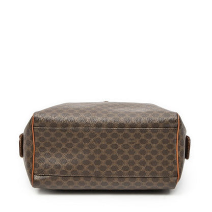 Celine Vintage Mini Boston Brown Macadam PVC Canvas AB