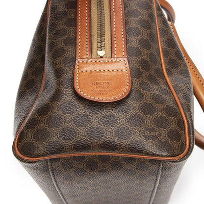 Celine Vintage Mini Boston Brown Macadam PVC Canvas AB