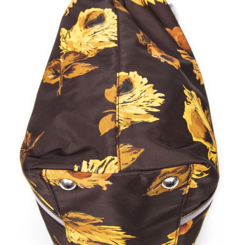 Prada Print Zip Shopper Tote Black Printed Nylon Canvas A