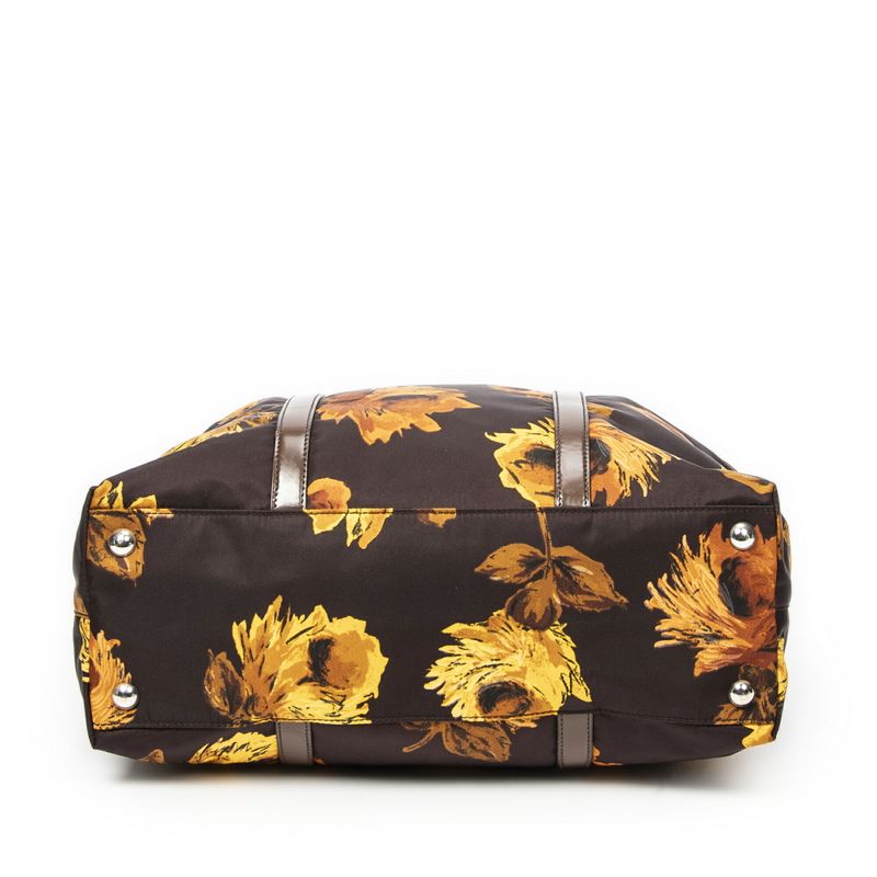 Prada Print Zip Shopper Tote Black Printed Nylon Canvas A