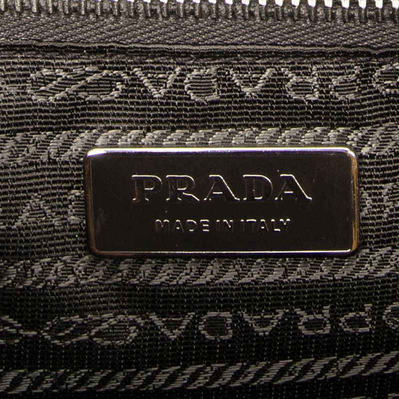 Prada Print Zip Shopper Tote Black Printed Nylon Canvas A