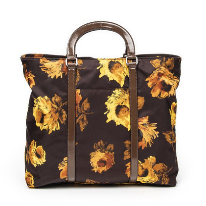 Prada Print Zip Shopper Tote Black Printed Nylon Canvas A