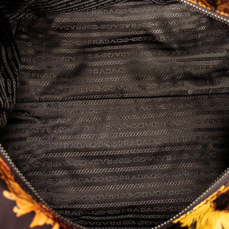 Prada Print Zip Shopper Tote Black Printed Nylon Canvas A