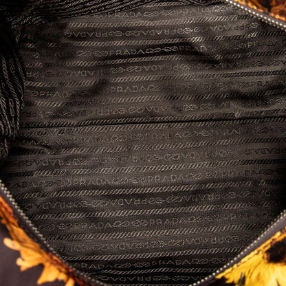 Prada Print Zip Shopper Tote Black Printed Nylon Canvas A