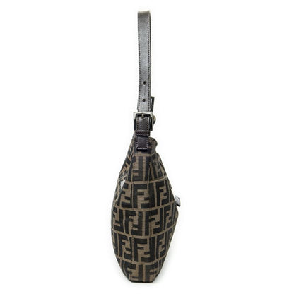 Fendi Front Slip Pocket Hobo Tan/dark Brown Zucca Canvas A