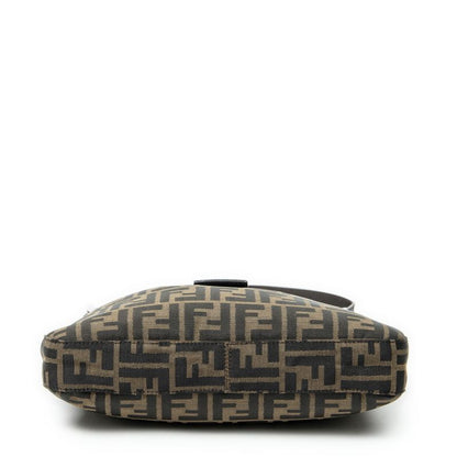 Fendi Front Slip Pocket Hobo Tan/dark Brown Zucca Canvas A