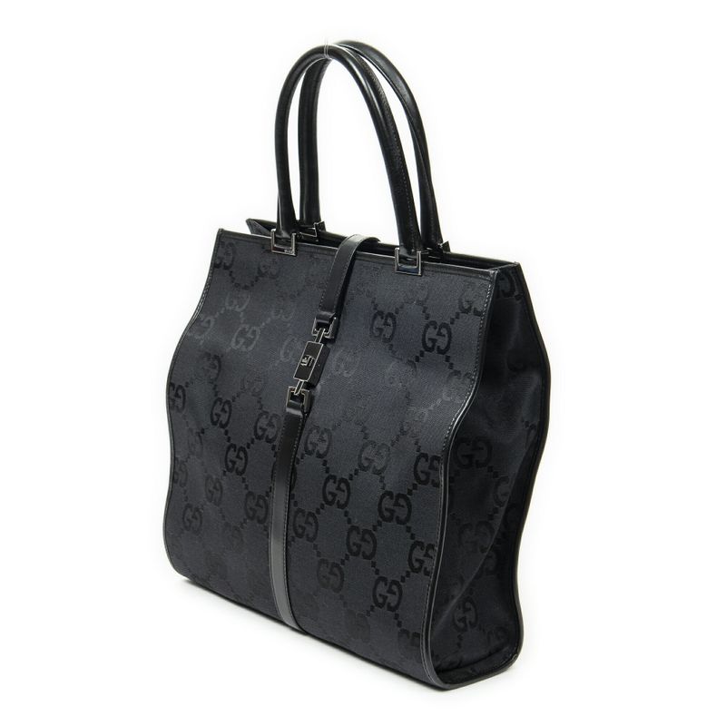 Gucci Balduto Tall Tote Black Jumbo GG Canvas A